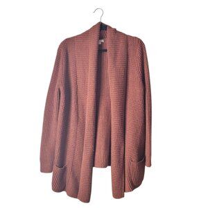 Merona Waffle Knit Crochet Open Cardigan